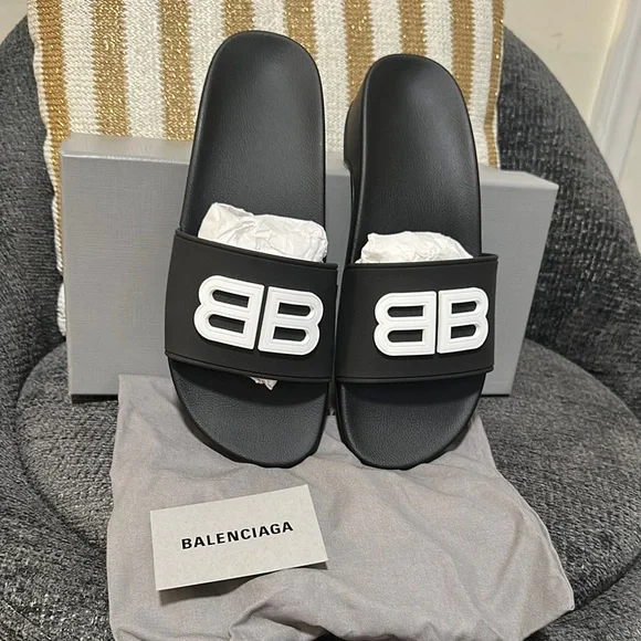 Balenciaga Black Slide Sandals Casual Comfort 0400022242078_BLACK?wid=600&  main image 4